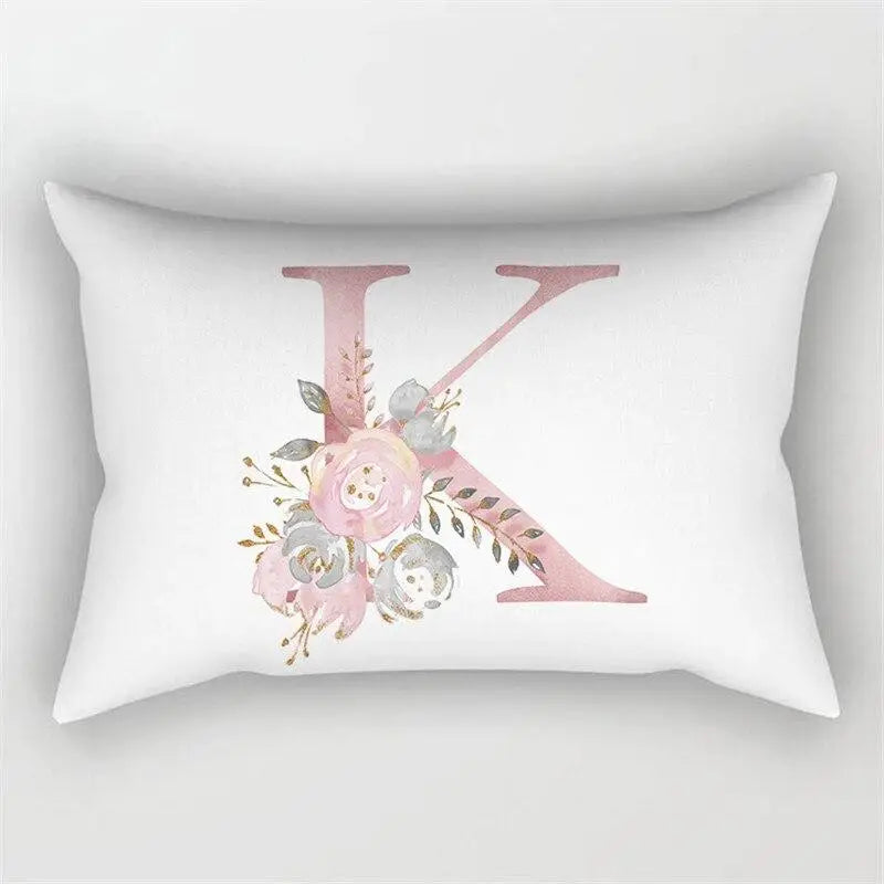 Pink Letter Initial Cushion Cover