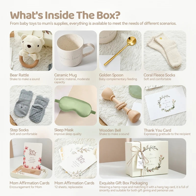 Wooden Rabbit Baby Gift Set