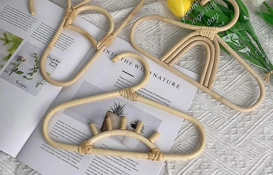 Handmade Rattan Hanger  for Kids Garments