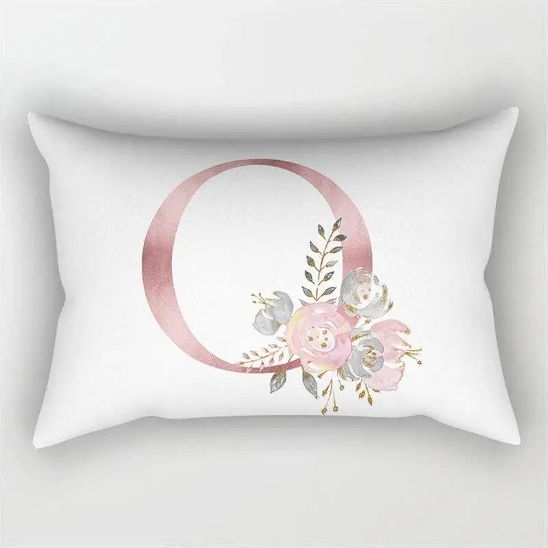 Pink Letter Initial Cushion Cover