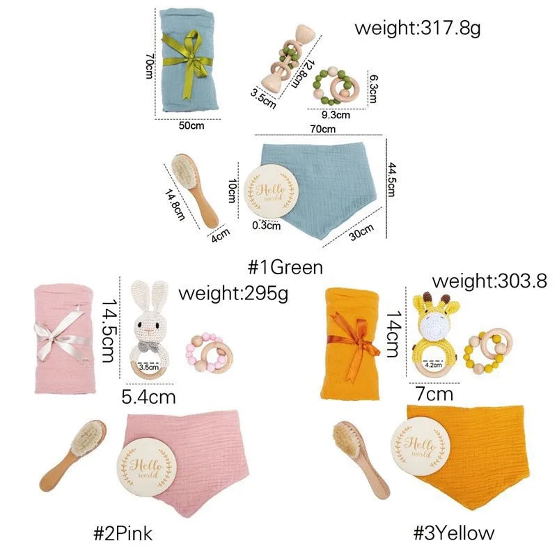 Newborn Double Sided Cotton Blanket Set