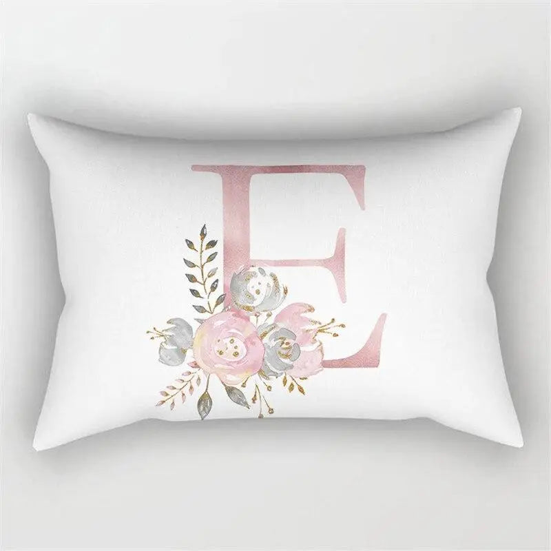Pink Letter Initial Cushion Cover