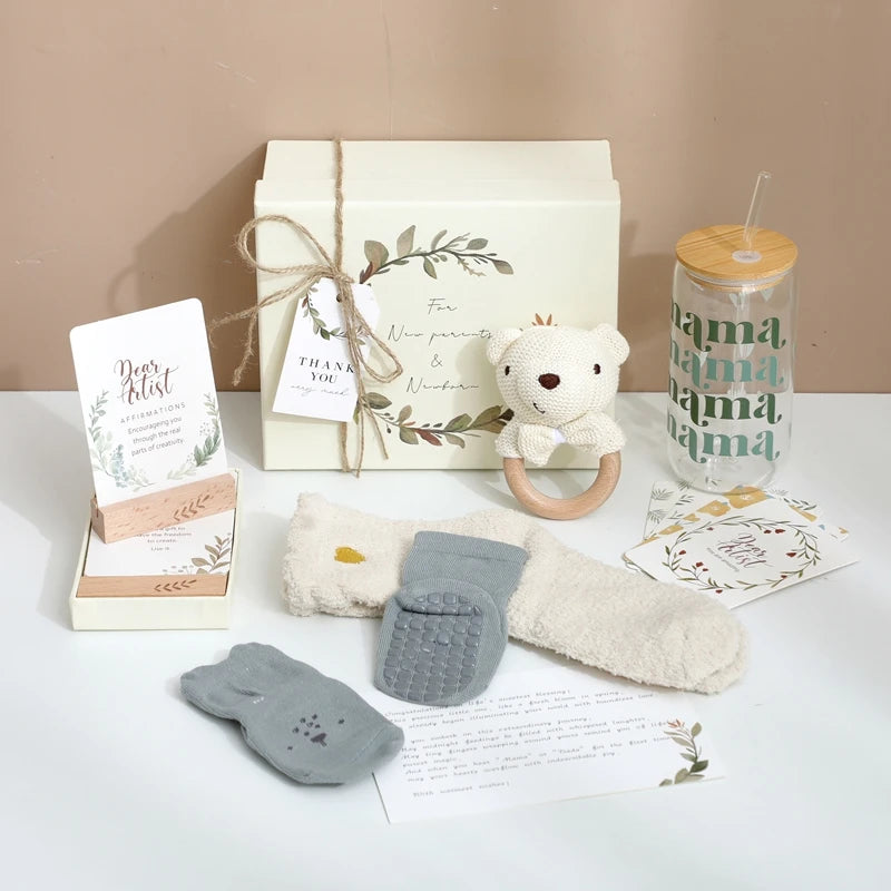 Wooden Rabbit Baby Gift Set