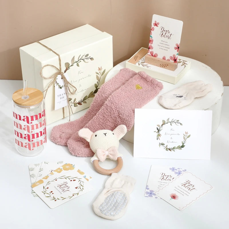 Wooden Rabbit Baby Gift Set