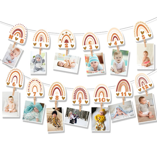 Boho Rainbow Monthly Photo Banner