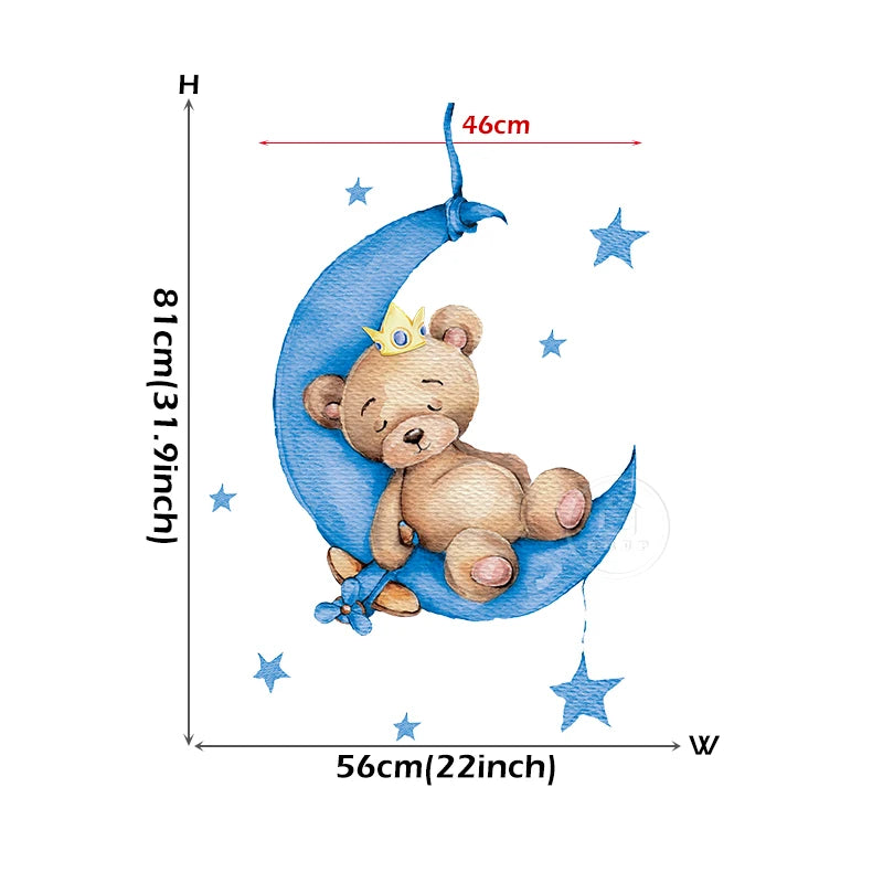 Baby Boy Elephant & Moon Wall Stickers