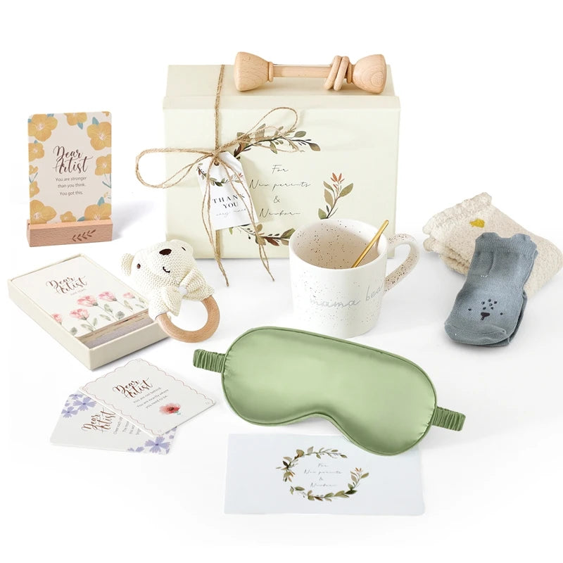 Wooden Rabbit Baby Gift Set