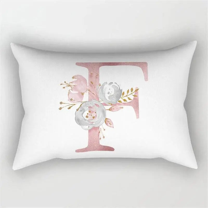 Pink Letter Initial Cushion Cover