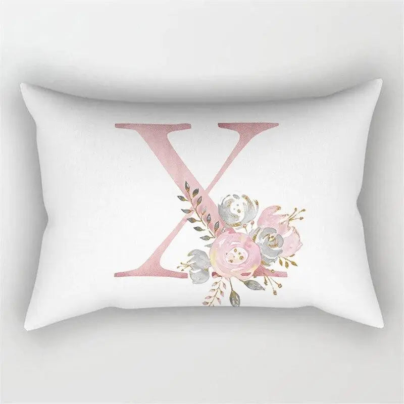 Pink Letter Initial Cushion Cover