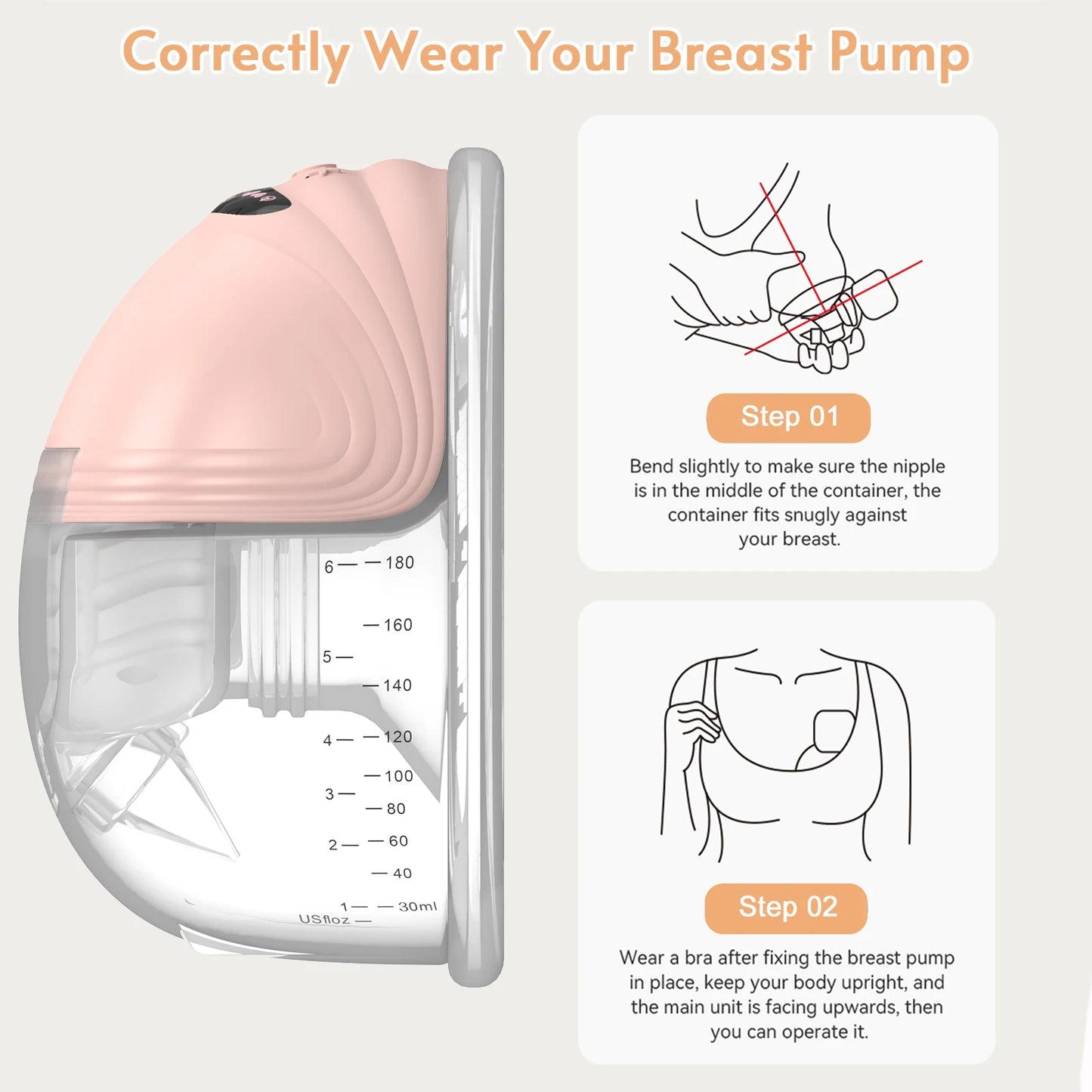 Hands Free Wearable Breast Pump