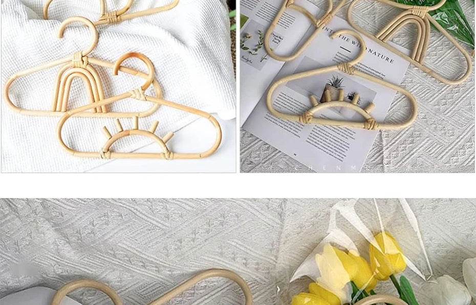 Handmade Rattan Hanger  for Kids Garments