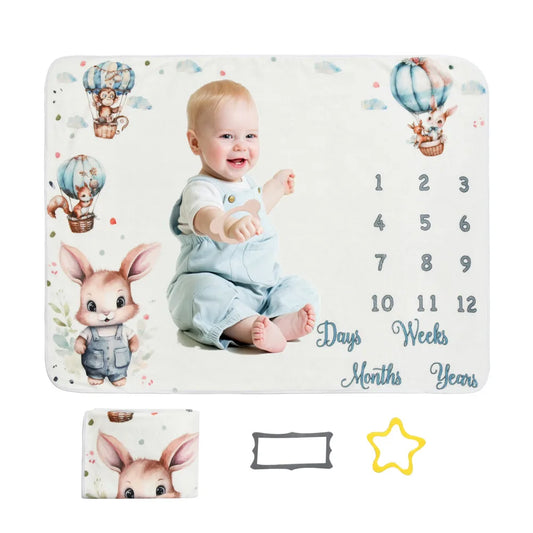 Baby milestone Flannel photography prop blanket
