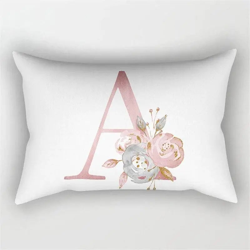 Pink Letter Initial Cushion Cover