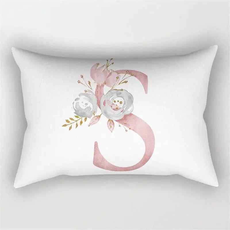 Pink Letter Initial Cushion Cover