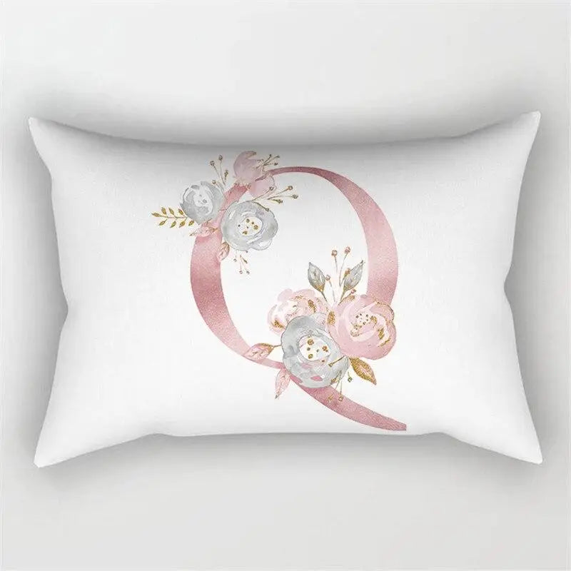 Pink Letter Initial Cushion Cover