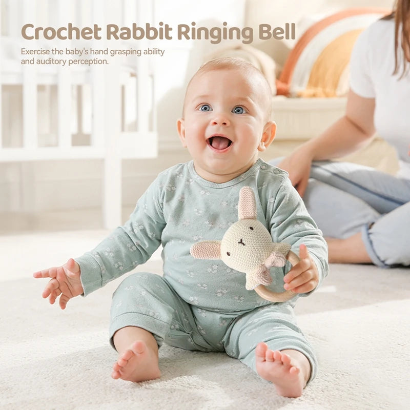 Wooden Rabbit Baby Gift Set