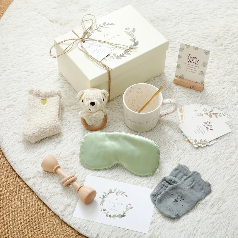 Wooden Rabbit Baby Gift Set