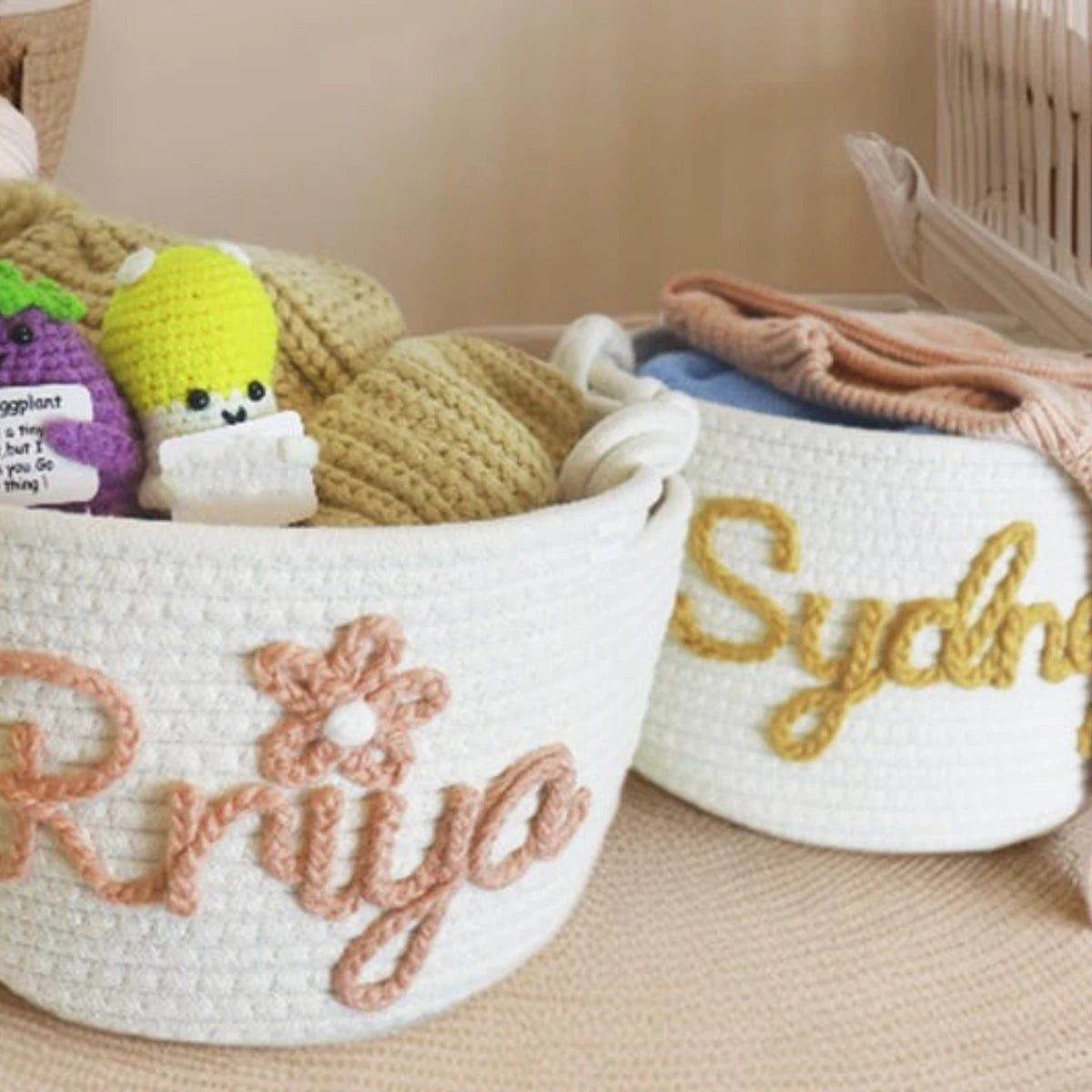Xilo Personalized Baby Rope Basket