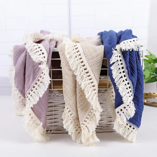 Baby Tassel Boho Receiving Blanket
