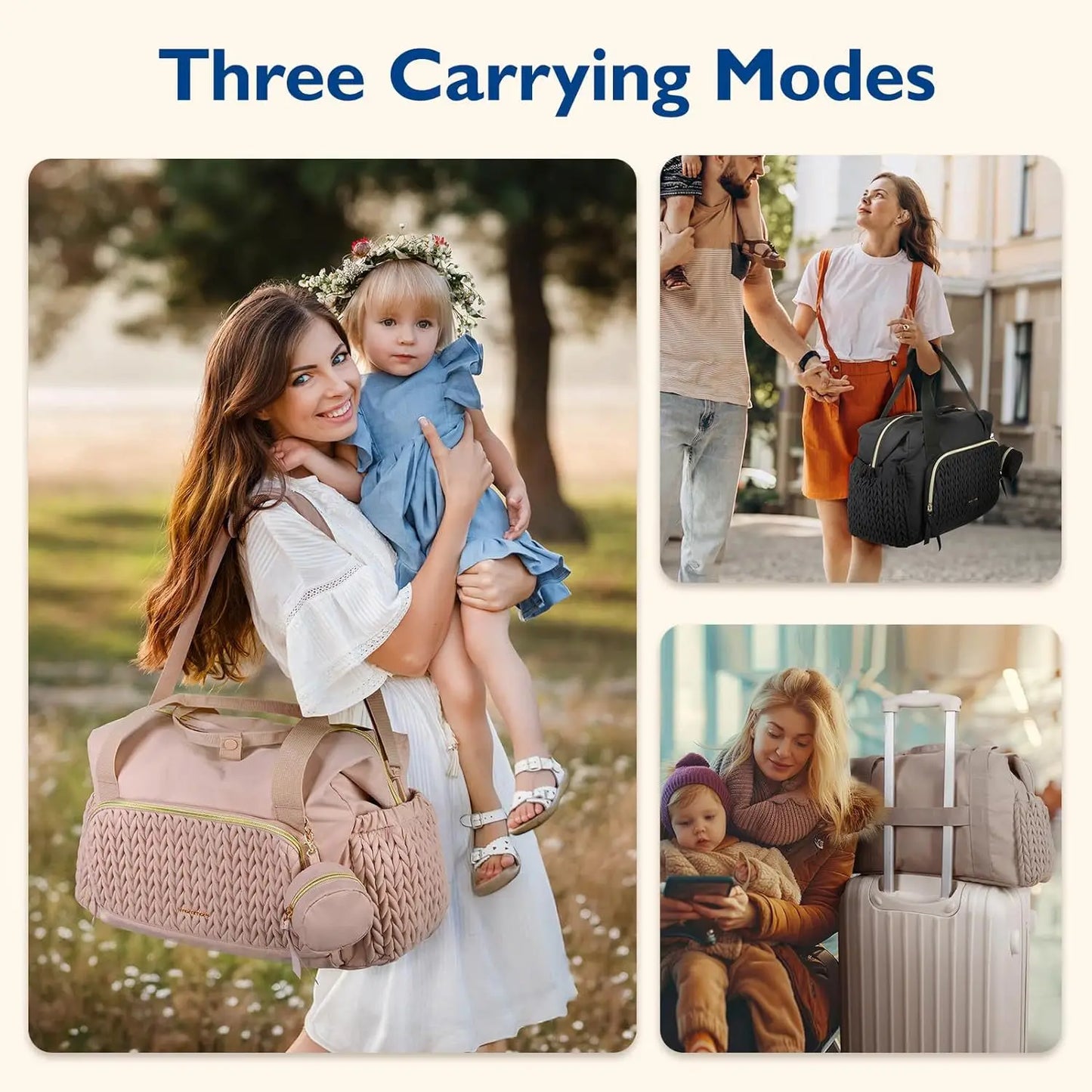 Large Capacity Woven Diaper Bag