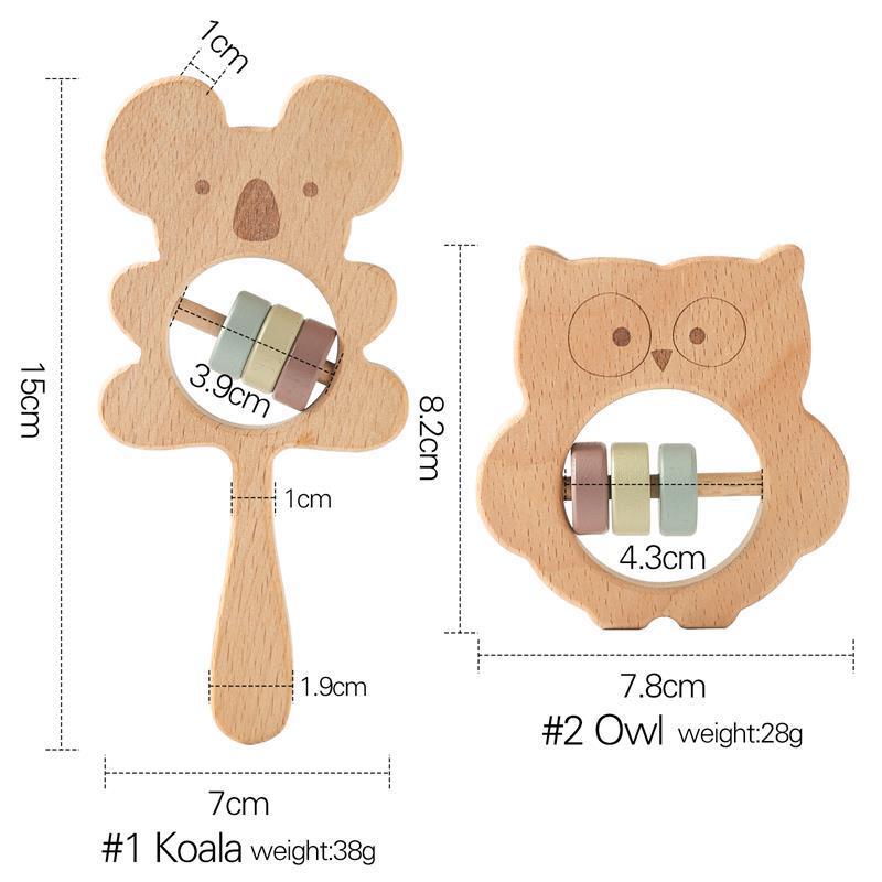 Baby Wooden Hand-held Rattle